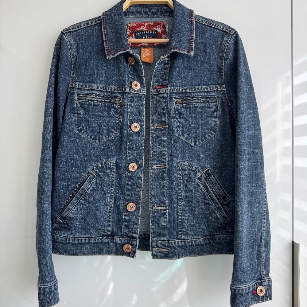 Christopher Blue designer denim Jacket size small